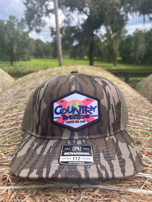 Florida Flag Patch Bottomland Camo Trucker Hat