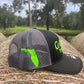 Original Logo Neon Green Stitch Black/Charcoal Trucker Hat