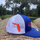 Original Logo Orange Stitch Royal Blue/White Trucker Hat