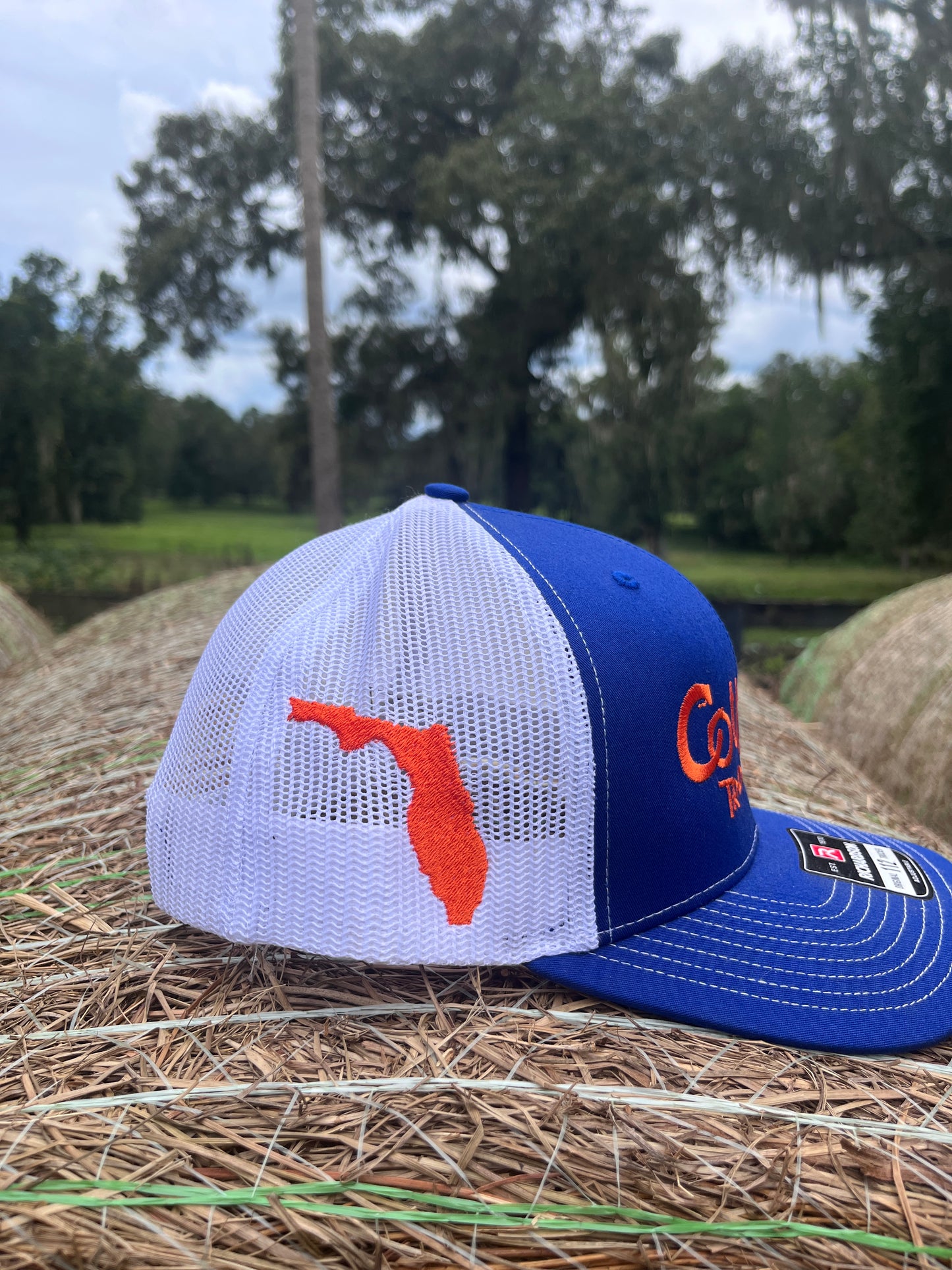 Original Logo Orange Stitch Royal Blue/White Trucker Hat