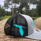 Original Logo Teal Stitch Heather Grey/Black Trucker Hat