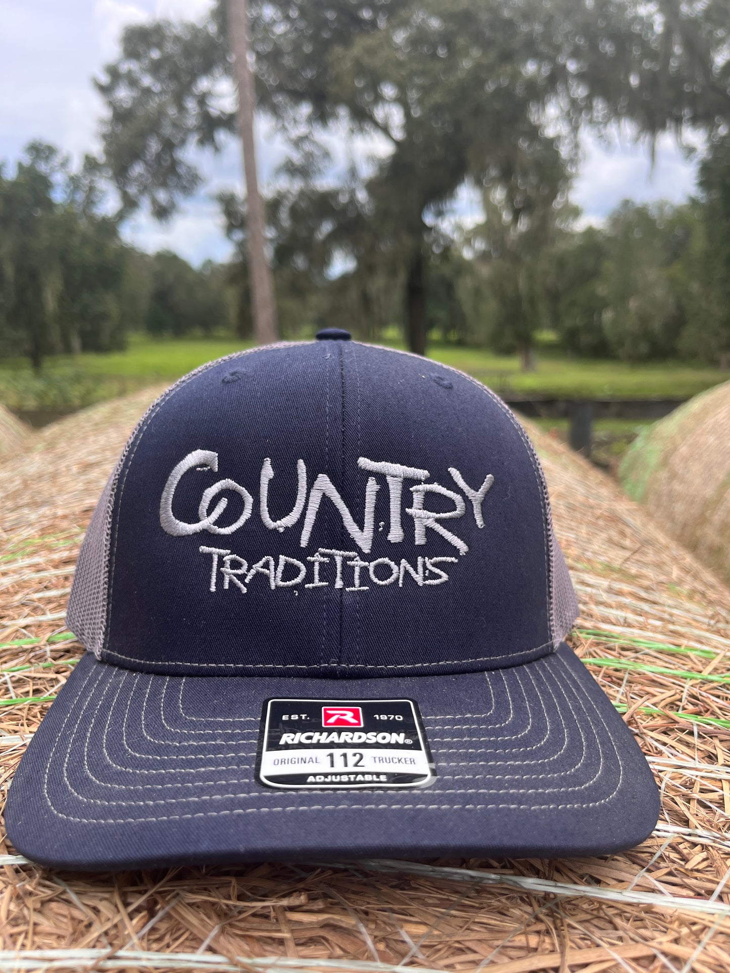 Original Logo Silver Stitch Navy/Grey Trucker Hat