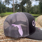 Original Logo Lilac Stitch Black/Charcoal Trucker Hat